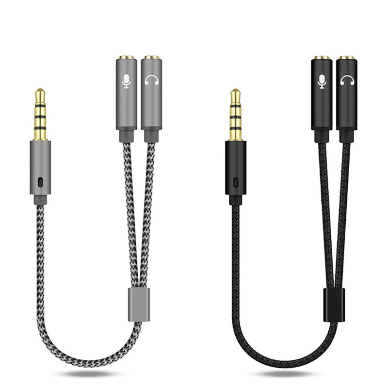 Audio Splitter Y - แจ็คแยกสัญญาณเสียง3.5มม. อะแดปเตอร์เชื่อมต่อหูฟังสเตอริโอ3.5มม. 1ตัวผู้เป็นตัวเมีย2ตัวอุปกรณ์เสริมสำหรับหูฟัง